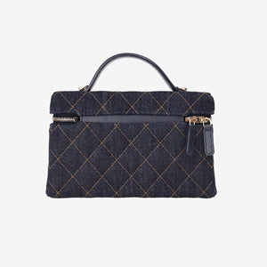 Chanel Classic Vanity with Chain in Dark Blue Denim with Gold Hardware