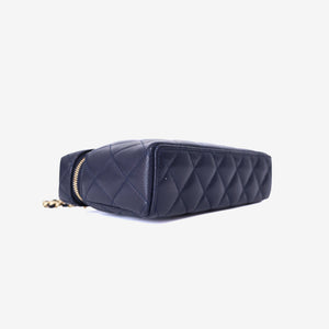 Chanel Long Vanity Case with Chain in Blue Caviar Leather with Gold Hardware (Contact to Enquire)