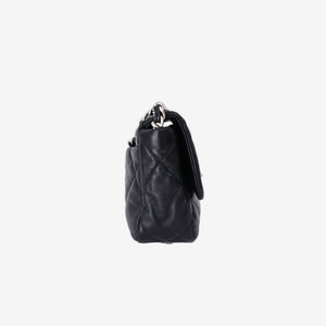 Chanel 19 Bag in Black Lambskin Leather with Silver Hardware