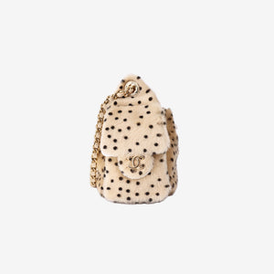 *HOT* Chanel 26A Matthieu Blazy 25 Mini Handbag in Light Beige Black Lambskin Leather with Gold Hardware