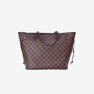 Louis Vuitton Neverfull Tote Bag in Brown Monogram Canvas Leather with Gold Hardware