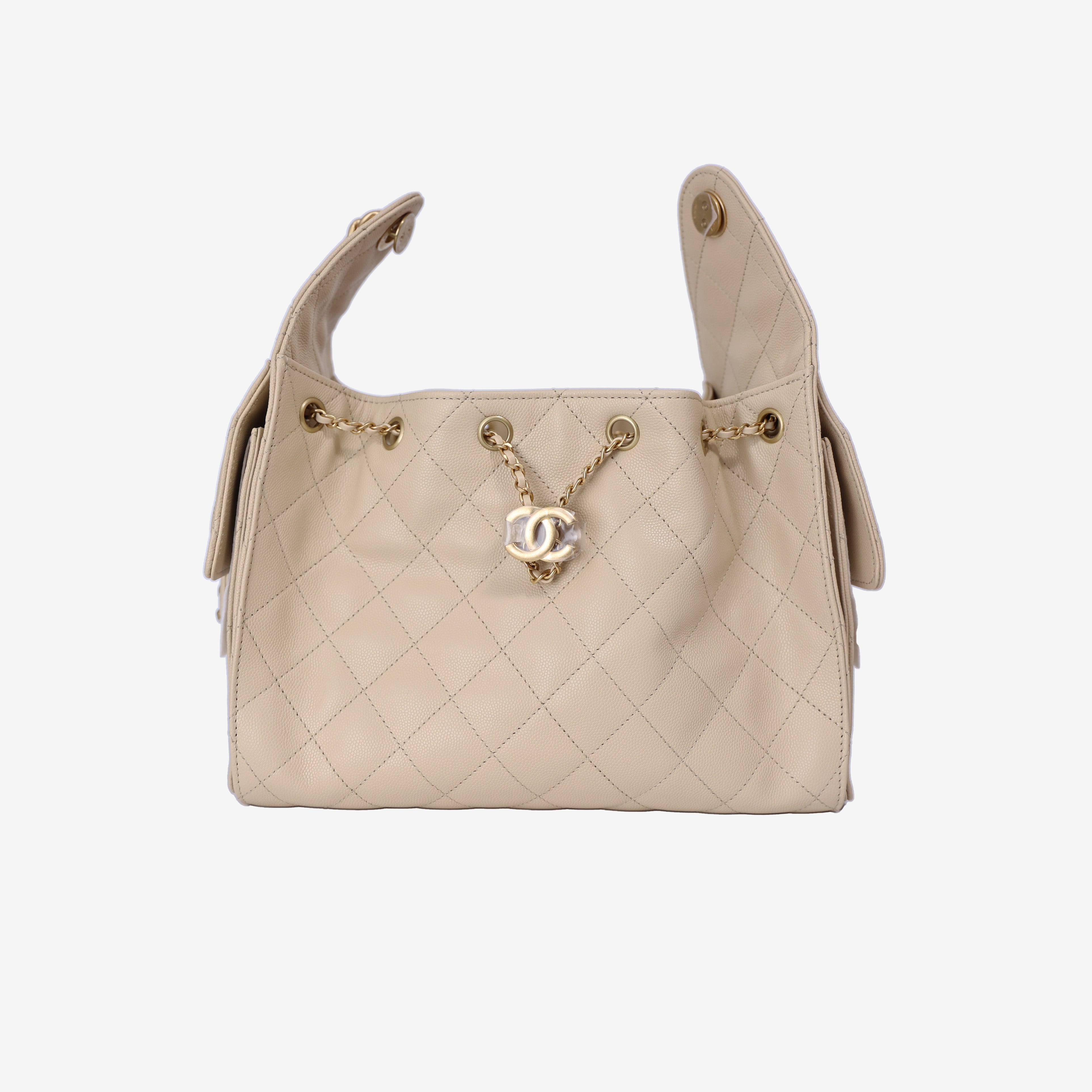 Chanel 25 Small Bag in Beige Calfskin Leather with Gold Hardware (Contact to Enquire)