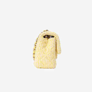 Chanel Classic Mini Flap Bag in Yellow Tweed Leather with Gold Hardware (Contact to Enquire)