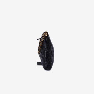 Chanel Matelassé Small Hobo Shoulder Bag in Black Lambskin Leather with Gold Hardware