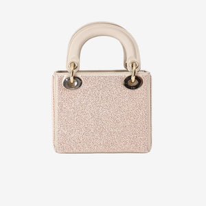 Dior Lady Dior Art Edition Mini Bag by Genieve Figgis with Multicoloured Beaded Embellishments and Gold Hardware