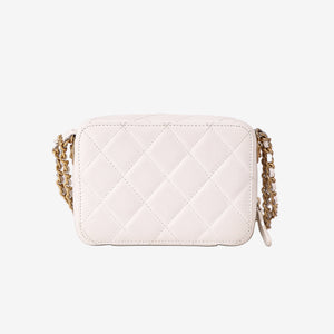 Chanel Twist Your Buttons Clutch with Chain in White Caviar Leather with Gold Hardware (Contact to Enquire)