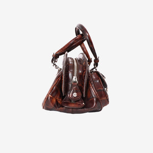 Christian Dior Detective Satchel Medium in Brown Crocodile Leather with Palladium Hardware (Contact to Enquire)