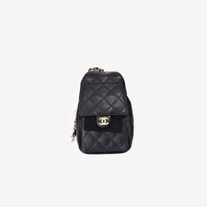Chanel 25 Small in Black Caviar Leather with Gold Hardware