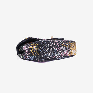 Chanel Coco Neige Evening Bag in Black/Multicolour Sequin Pearl Strass with Gold Hardware