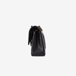 Chanel Small Classic Double Flap Bag in Black Caviar Leather with Gold Hardware