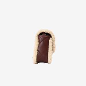*RARE* Chanel Shearling Lambskin Quilted Mini Flap in Beige / Brown Lambskin Leather with Shearling