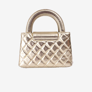 Chanel Kelly Nano Bag in Metallic Gold Lambskin with Gold Hardware