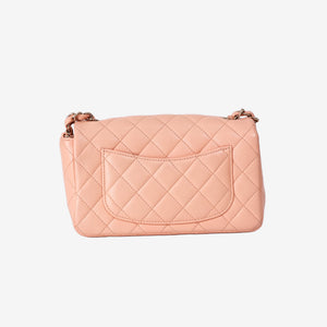 Chanel Classic Mini Rectangular Flap Bag in Light Pink Lambskin with Gold Hardware (Contact to Enquire)