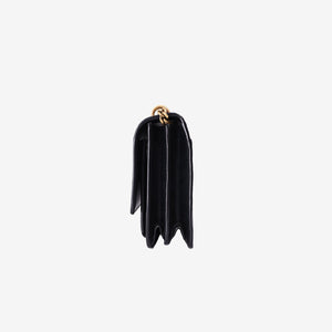 Saint Laurent Sunset Bag in Black Calfskin Leather with Gold Hardware