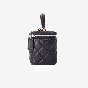 Chanel Classic Vanity Case with Chain in Black Caviar Leather with Gold Hardware (Contact to Enquire)