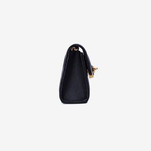 Chanel Coco Love Clutch on Chain in Black Lambskin Leather with Gold Hardware