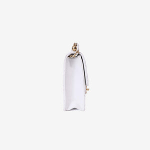 Chanel Classic Flap on Pearl Chain Bag in White Lambskin with Gold Hardware (Contact to Enquire)