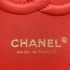 Red Quilted Caviar Leather Classic Double Flap Bag