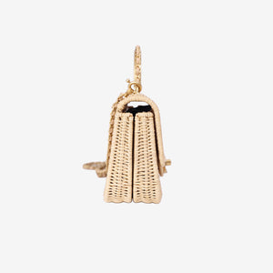 Chanel Mini Flap Bag with Top Handle in Beige Braided Rattan with Gold Hardware (Contact to Enquire)