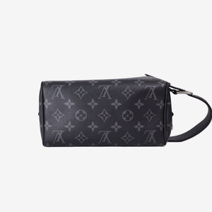 Louis Vuitton Locker Dopp Kit in Black Monogram Eclipse Canvas with Ruthenium Hardware