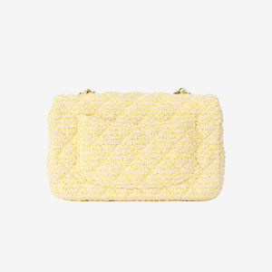 Chanel Classic Mini Flap Bag in Yellow Tweed Leather with Gold Hardware (Contact to Enquire)