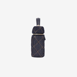 Chanel Classic Vanity with Chain in Dark Blue Denim with Gold Hardware