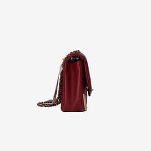 Chanel Rock the Corner Flap Bag in Red Quilted Calfskin Leather with Gold Hardware