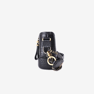 Chanel Small Gabrielle Hobo Bag in Black Crocodile-Embossed Calfskin Leather with Gold Hardware
