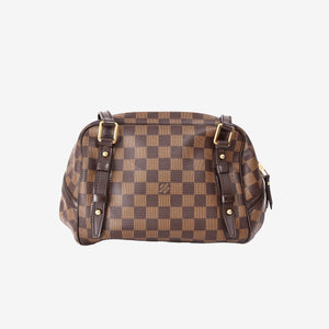 Louis Vuitton Rivington PM Handbag in Damier Ebene Canvas with Gold Hardware