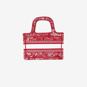Dior Red Toile de Jouy Red Canvas Tote Bag