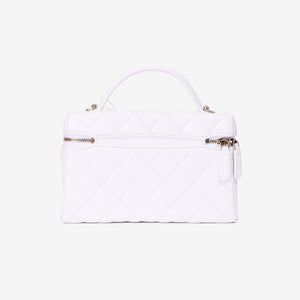 Chanel Lining LP Vanity Case in White Caviar Leather in Gold Hardware (Contact to Enquire)