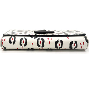 Graphic Print Leather Twist Wallet on Chain