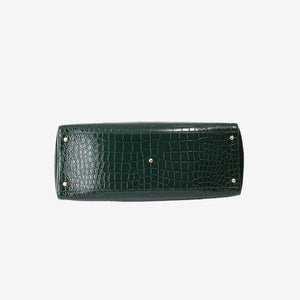 Chanel 26S Matthieu Blazy Crocodile-Embossed Tote Bag in Dark Green Calfskin with Gold Hardware (Contact to Enquire)