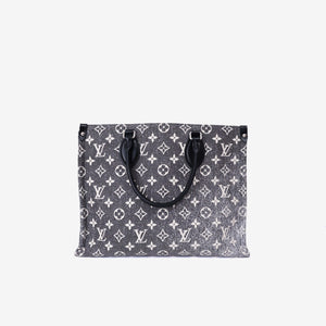 Louis Vuitton OnTheGo MM Tote Bag in Black Monogram Jacquard Denim
