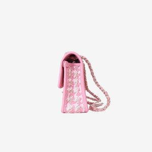 Chanel 23C Pink Woven Flap Bag in Pink Woven Leather with Gold Hardware
