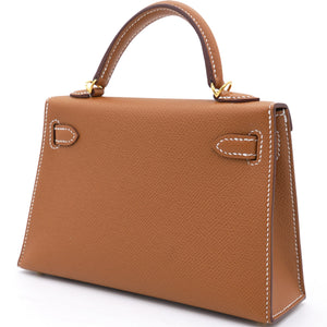 Gold Epsom Leather Gold Hardware Mini II Kelly Bag