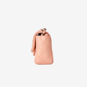 Chanel Classic Mini Rectangular Flap Bag in Light Pink Lambskin with Gold Hardware (Contact to Enquire)