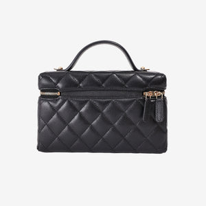 Chanel Top Handle Slim Vanity Case in Black Caviar Leather with Gold Hardware