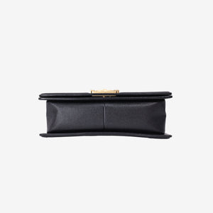 Chanel Medium Boy Bag in Black Caviar Leather with Gold Hardware