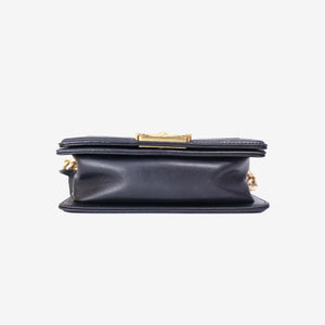 Chanel Boy Bag in Black Lambskin Leather with Gold Hardware