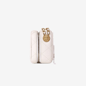 Chanel Twist Your Buttons Clutch with Chain in White Caviar Leather with Gold Hardware (Contact to Enquire)
