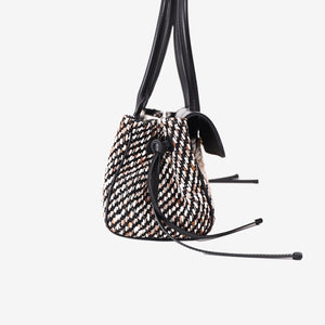 Chanel 26S Matthieu Blazy East-West Shopping Tote in Black Calfskin and Multicolour Tweed with Gold Hardware (Contact to Enquire)