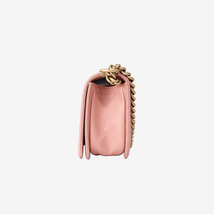 Chanel Medium Boy Bag in Pink Caviar Leather with Gold Hardware