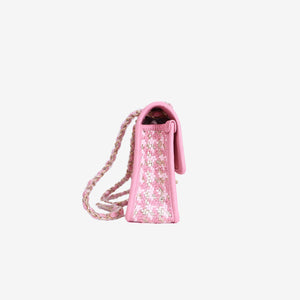 Chanel 23C Pink Woven Flap Bag in Pink Woven Leather with Gold Hardware