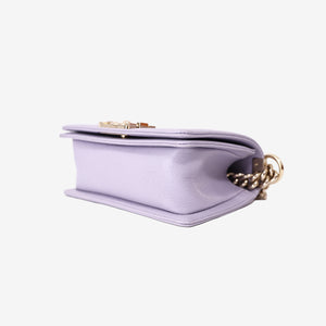 Chanel Small Boy Bag in Light Purple Caviar Leather with Gold Hardware (Contact to Enquire)