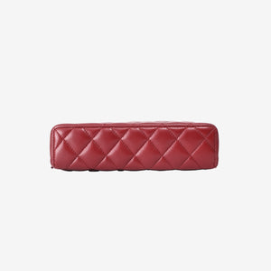 Chanel Vanity Bag with Top Handle in Burgundy Lambskin Leather with Gold Hardware