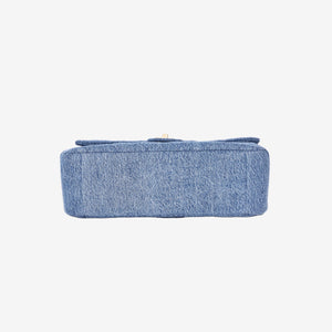 Chanel 26A Matthieu Blazy Maxi Flap Bag in Blue Denim with Gold Hardware