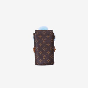 Louis Vuitton Vivienne Phone Pouch in Brown Monogram Canvas with Calfskin Leather Trim with Gold Hardware