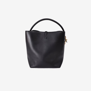 Saint Laurent Le 37 Bucket Bag in Black Calfskin with Gold Hardware