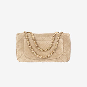 Chanel 26S Matthieu Blazy Maxi Flap Bag in Dark Beige Suede Calfskin Leather with Gold Hardware (Contact to Enquire)